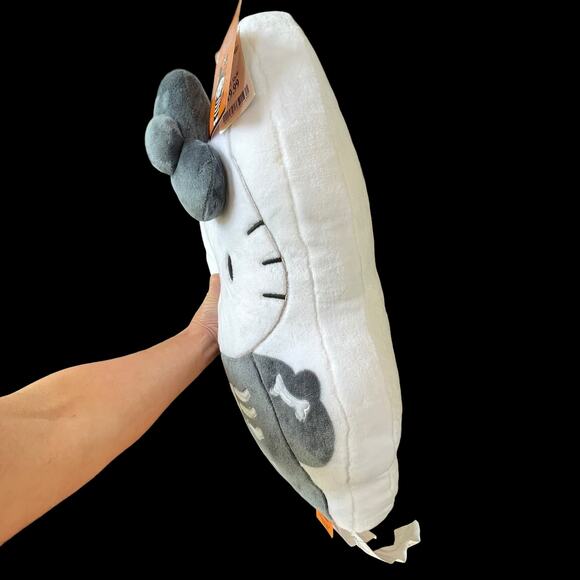 Hello Kitty Skeleton Pillow Halloween Plush White Gray Soft New with Tags - Picture 13 of 16